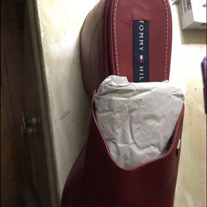 Tommy Hilfiger red slip on size 10